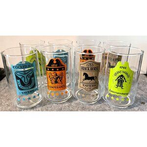 8 Vintage Anchor Hocking 10oz. Colonial Tavern Glasses  #2042